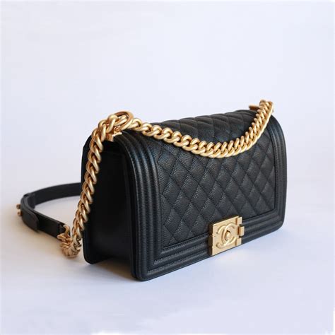 chanel 25cm black caviar boy bag|BOY CHANEL .